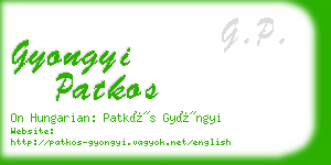 gyongyi patkos business card